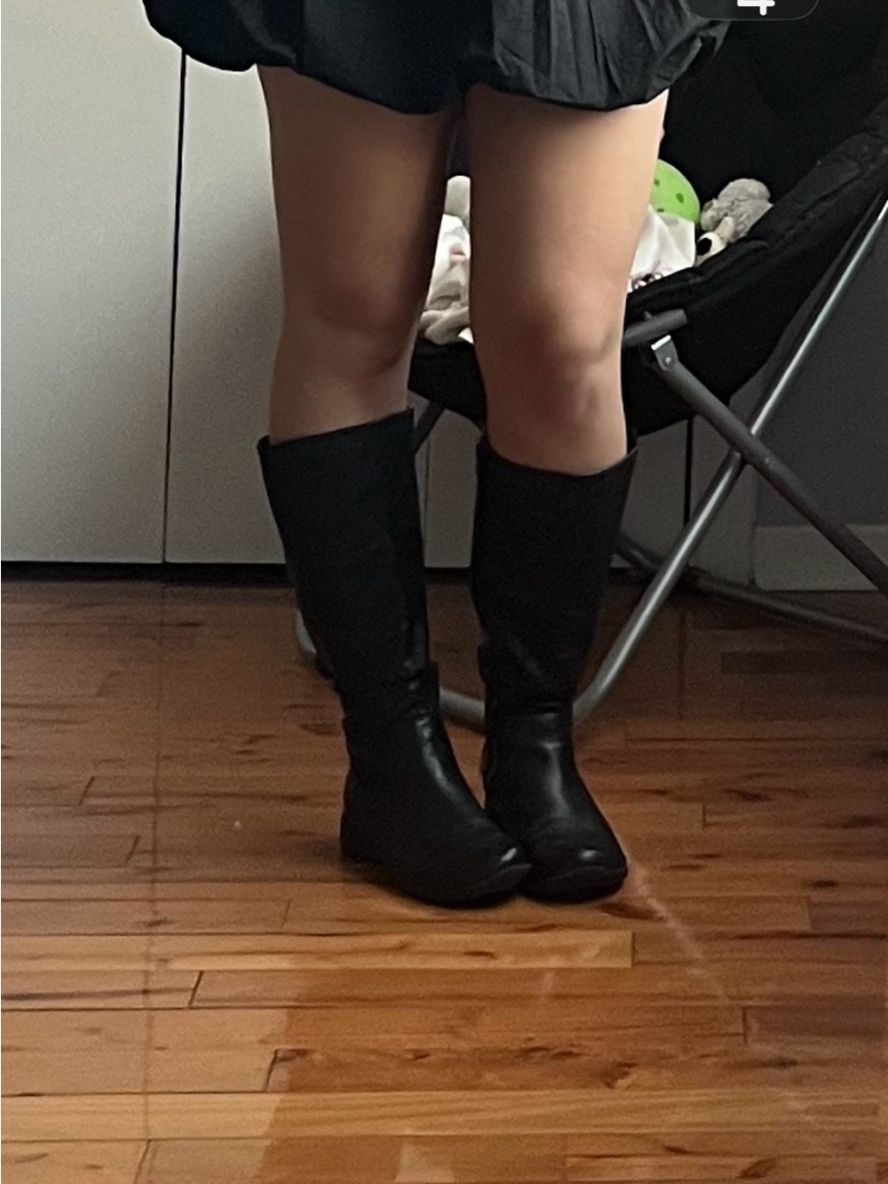 Hush Puppies Black Knee-High Heeled Boots
